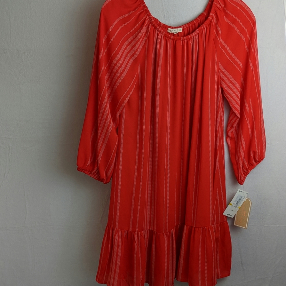 Dress orange and white striped